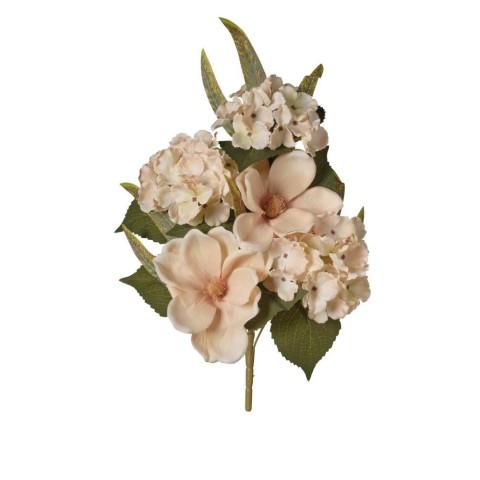 MAZZO FRONT. MAGNOLIE ORTENSIE X5 CM.43 BEIGE